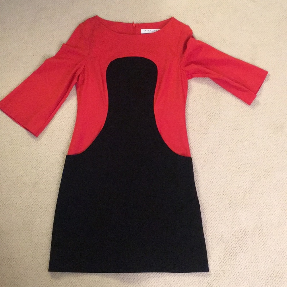 Trina Turk dress - burnt orange and black